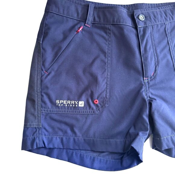 Sperry Top-Sider Women's Tech Board Shorts Nylon Supplex Navy/Red Sailing Size M - Picture 3 of 13